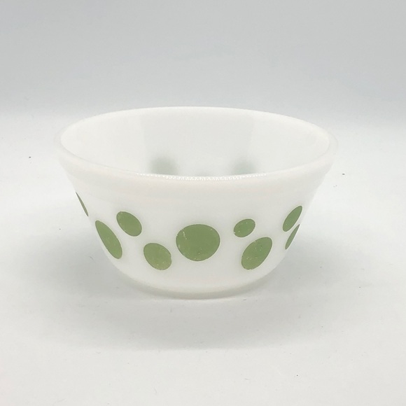 Fire King Other - Federal Glass White With Green Polka Dots Bowl